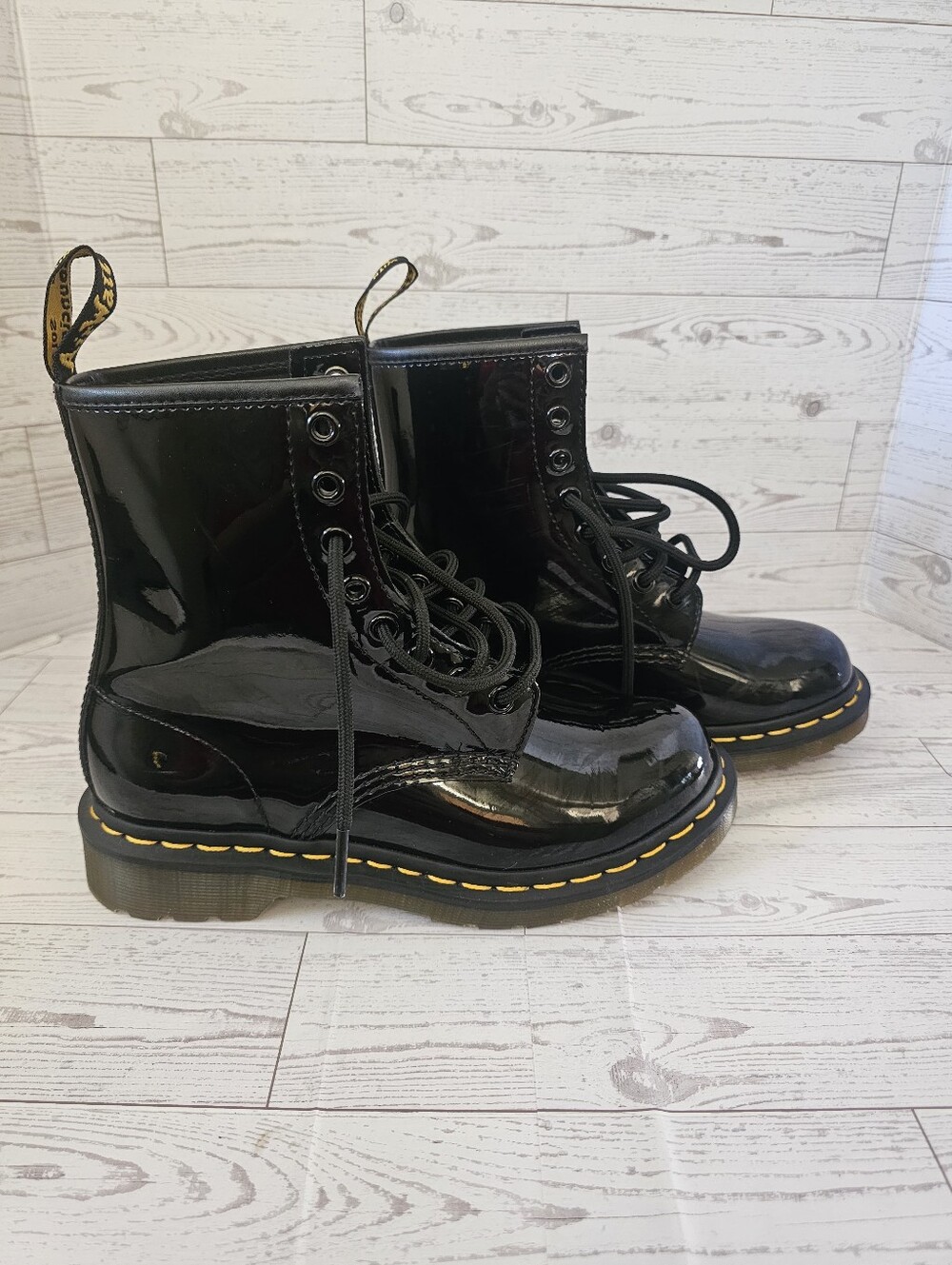 Dr. Martens 1460 Black Patent Leather Boots Sz 6